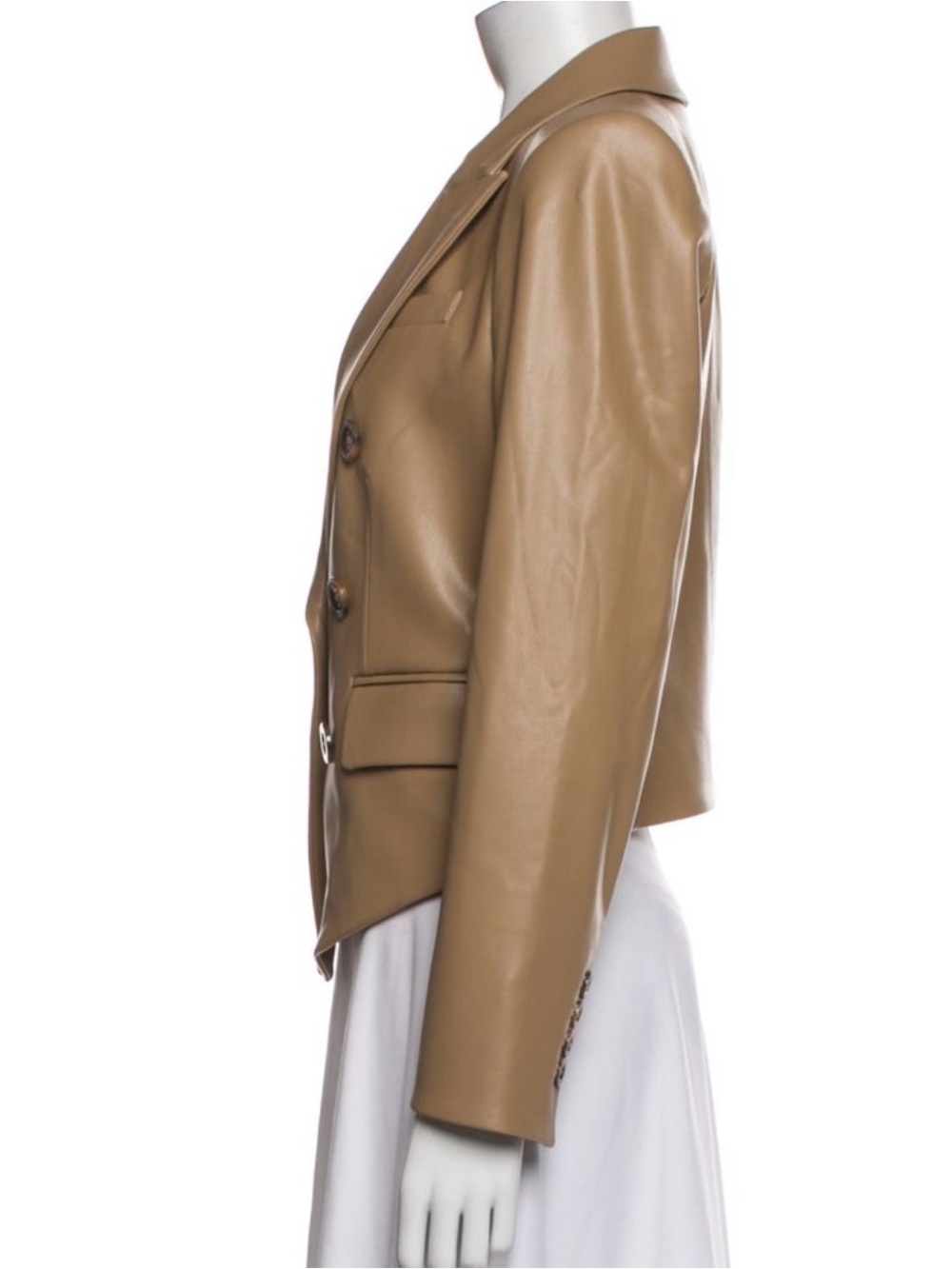 Veronica Beard Cooke Vegan Leather Khaki Jacket NWOT - Picture 6 of 9